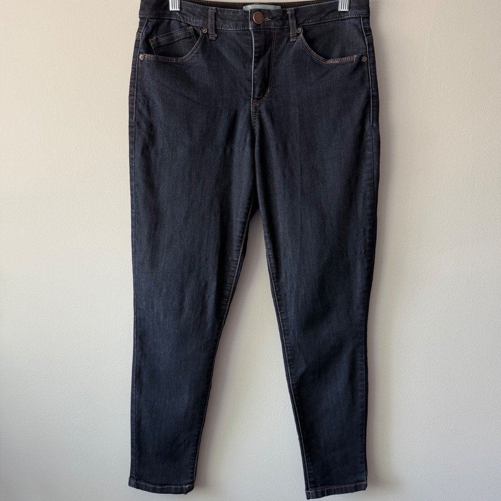 Wit & Wisdom 'Ab'Solution Skinny Jeans Women's Size 6 Petite Dark Indigo Wsh